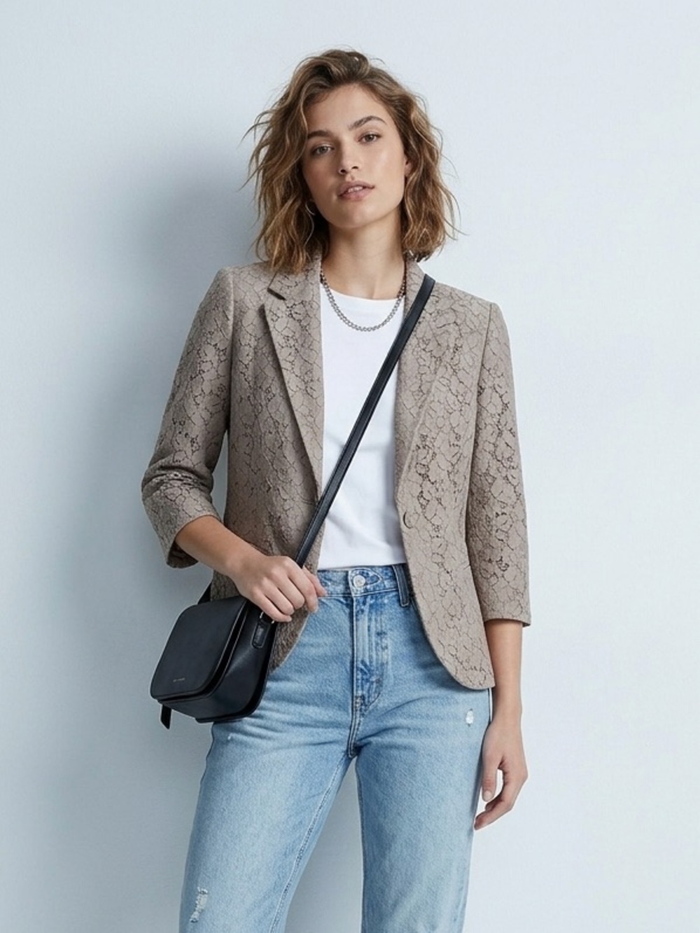 NWT The Limited Women's Taupe Lace Blazer size S